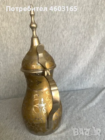 Ръчно гравиран чайник кана , снимка 2 - Антикварни и старинни предмети - 55606521