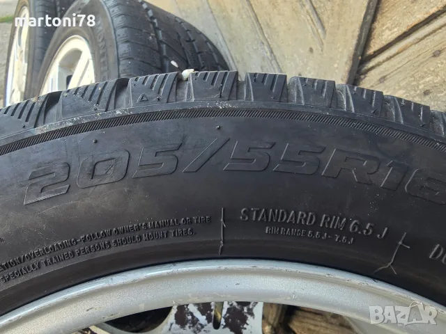 4бр. оригинални алуминиеви джанти за VW 16 цола, 5x112, със зимни гуми, снимка 7 - Гуми и джанти - 55341203