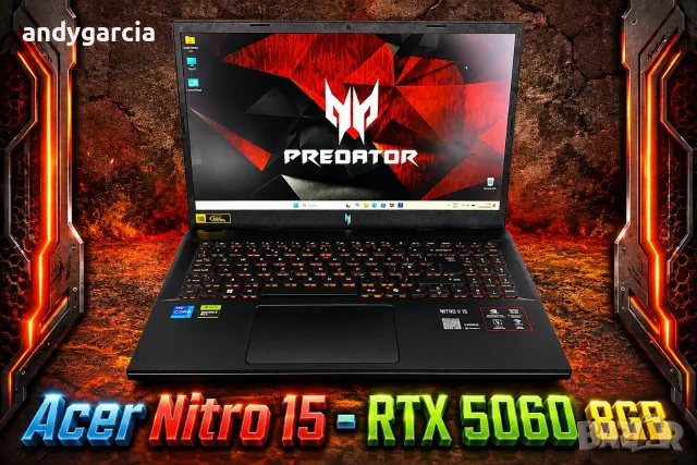 NVidia RTX 5060 8GB/Intel Core i7-13620H/16GB RAM/512GB SSD/15.6 IPS 144Hz/Acer Nitro V15