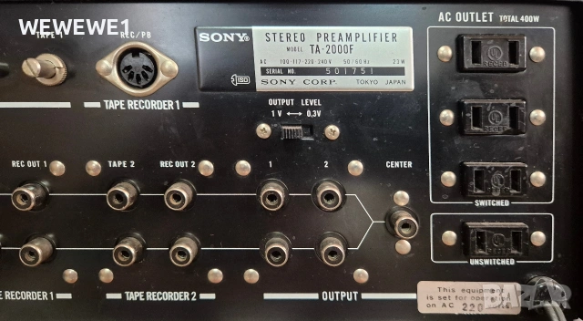 SONY 2000F PRE AMP, снимка 6 - Ресийвъри, усилватели, смесителни пултове - 55128885