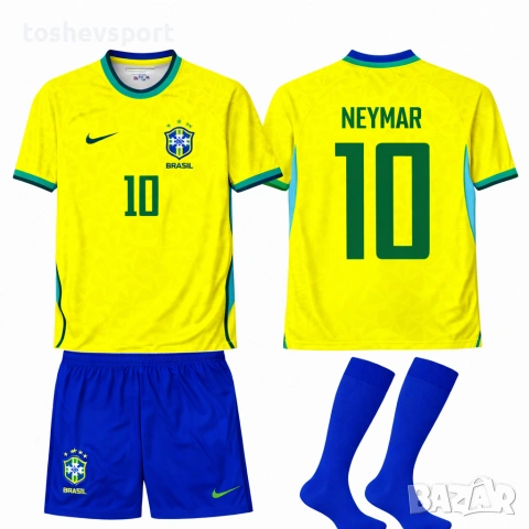 Детски Футболен Екип На Бразилия Neymar Jr Световно 2026 г.Обувки Топка, снимка 2 - Футбол - 54976711