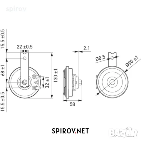 Клаксон HELLA 3AL922 000-951 350Hz 111dB 12v, снимка 5 - Части - 55701033