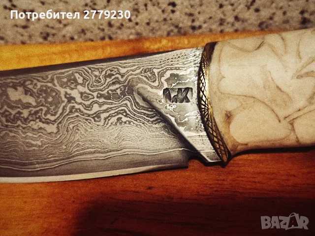Ловен нож дамска стомана  ръчна изработка с клеймо на Майстора, снимка 2 - Ножове - 55674438
