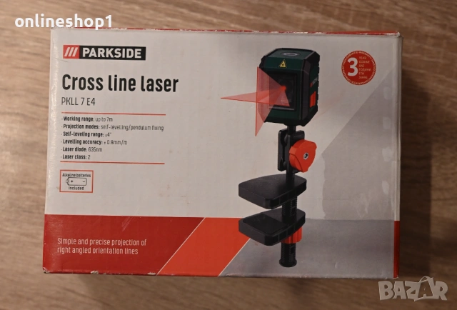 Лазерен нивелир parkside с кръстосани линии PKLL 7 E4