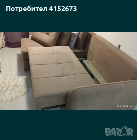 Ъглов , разтегателен диван , снимка 5 - Дивани и мека мебел - 54752631