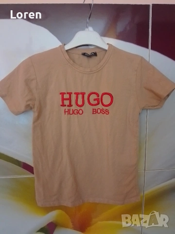 *Hugo Boss*Детска тениска в кремаво кафяв цвят 