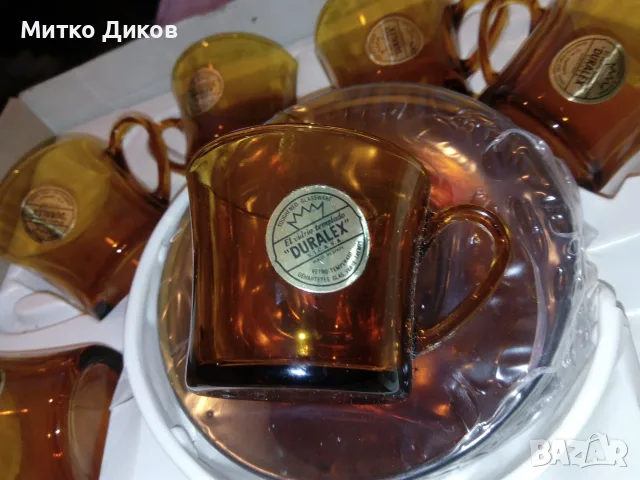 Сервиз за кафе чай 180 млл - 12 части 6 чаши фи  65 и 55мм и 6 чинийки фи 135мм Duralex Франция, снимка 12 - Сервизи - 48512397