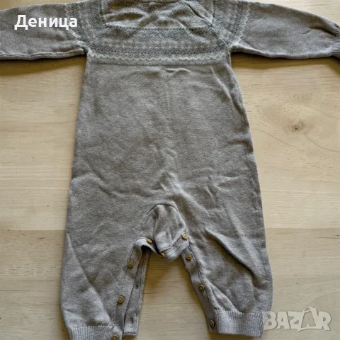 Лот от 2 бр. бебешки плетени / рипсени гащеризони на H&M от органичен памук, снимка 5 - Бебешки гащеризони - 55689522