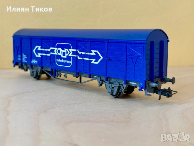 Товарен вагон Märklin 4832 DC „BahnExpress“ H0 влак, влакче , снимка 4 - Влакчета, самолети, хеликоптери - 54789248