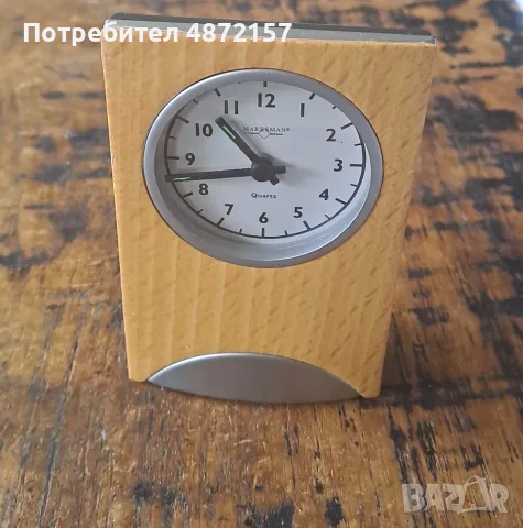часовник Марксман Marksman за бюро аналогов кварцов дървен отпред