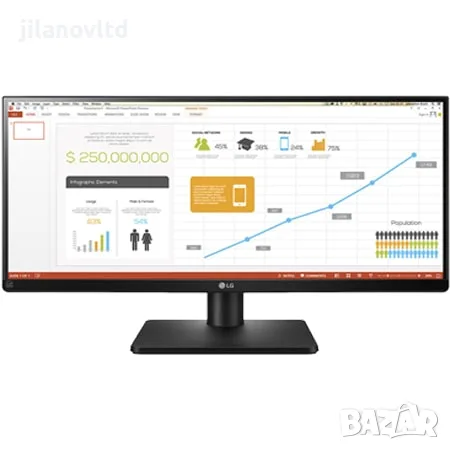 Монитор LG 29UB67-B 29" 2560x1080 UltraWide IPS с 6 месеца гаранция