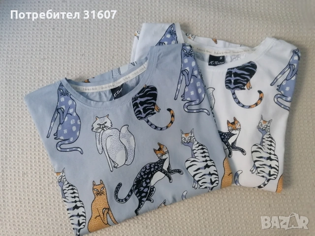 Синя тениска с котки от X-Trap Store, снимка 4 - Тениски - 54904037