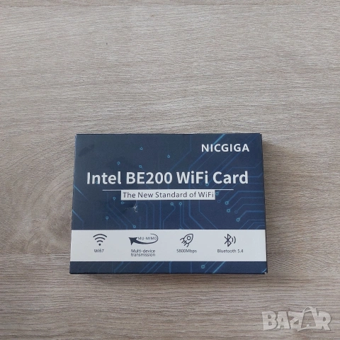 НОВА Wi-Fi 7 Карта Intel BE200 NGW + Bluetooth 5.4 | NICGIGA M.2 (5800Mbps), снимка 2 - Други - 55278671