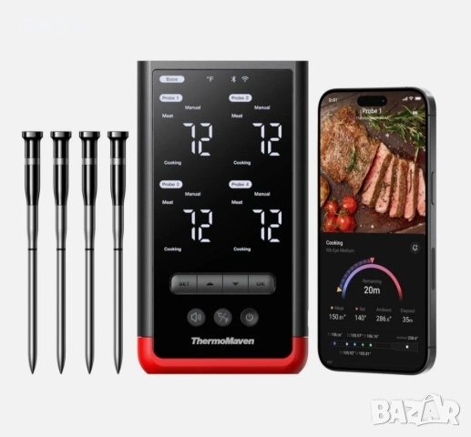 ThermoMaven P4 професионален безжичен термометър, снимка 2 - Обзавеждане на кухня - 54812704