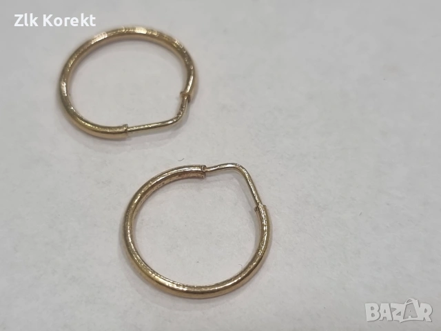 Малки златни обеци хълки 0.81 гр., снимка 3 - Колиета, медальони, синджири - 55050679