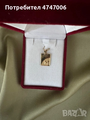 Златен медальон с буквата "М", снимка 2 - Други - 54450368