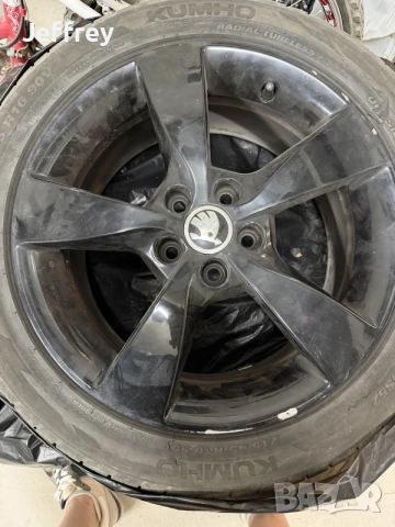 Оригинални алуминиеви джанти Skoda Rapid 16” + 3 гуми Kumho | 7J ET46, снимка 7 - Гуми и джанти - 55327496