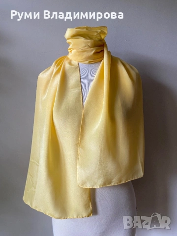 Жълт шал от 100 % коприна