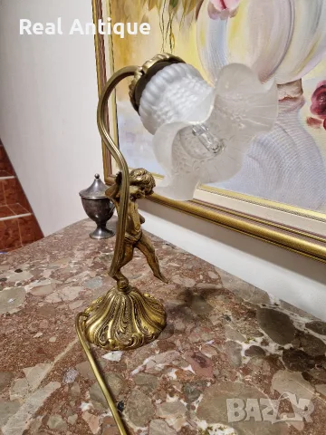 Страхотна антикварна бронзова френска фигурална лампа , снимка 9 - Антикварни и старинни предмети - 55602819