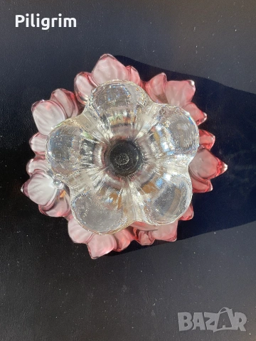Стъклена купа на стъбло Walther Glas (Германия), модел Sylvia Satin-Rose., снимка 4 - Декорация за дома - 55228083