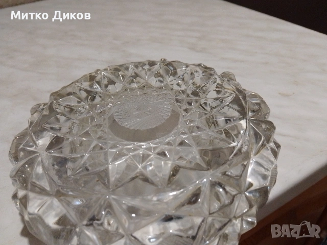 Чешки пепелник оловен кристал нов 1085 грама фи 160 мм Н-48 мм, снимка 6 - Други - 55190555