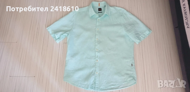 Hugo Boss Rash_2 Len / Лен Regular Fit Mens Size L НОВО ОРИГИНАЛ! Мъжка Ленена Риза., снимка 10 - Ризи - 55278571