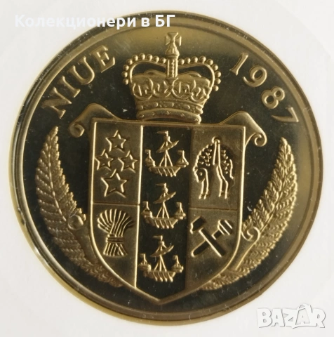 5 ДОЛАРА 1987 - НИУЕ В НУМИЗМАТИЧЕН ПЛИК (NUMISBRIEF), снимка 3 - Нумизматика и бонистика - 55164524