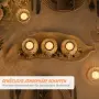 Комплект свещници за чаени свещи, купа във формата на листо, декоративен пясък, камъчета, свещник, снимка 4