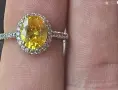 СРЕБЪРЕН ПРЪСТЕН С ХЕЛИОДОР (ЗЛАТЕН БЕРИЛ), снимка 4