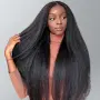 75 см Kinky права обемна перука с дантела 13*4*1, снимка 2