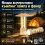 Мощна акумулаторна къмпинг лампа LED фенер USB зареждане кука за риболов туризъм палатка аварии, снимка 1