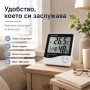 Дигитален термометър влагомер с часовник аларма календар и голям LCD дисплей, снимка 5