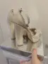 дамски златисти сандали на дебел ток , снимка 3