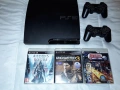 [ PS3 > 160GB PlayStation 3 Slim с 2 джойстика и 2 игри, снимка 1
