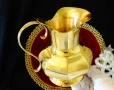Бронзова кана за вино,позлата,многостенна. , снимка 1