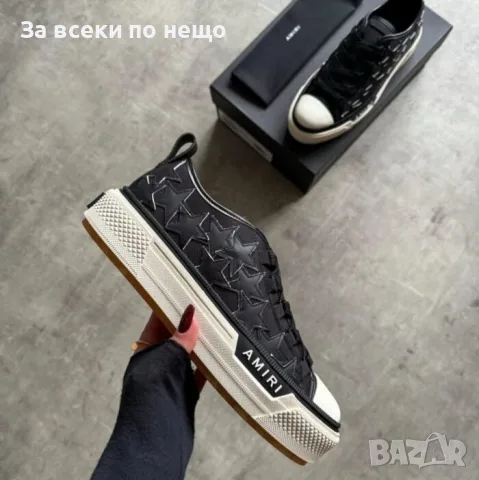 Amiri Stars Court Low Black Мъжки Маратонки👟Дамски Маратонки Код ch45