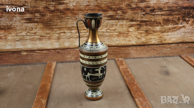 Винтидж месингова ваза, снимка 3 - Вази - 55120726