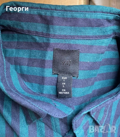 Риза от памук с вертикално райе, H&M, снимка 6 - Ризи - 54088168