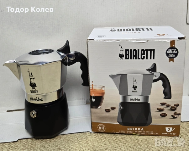 Кафеварка Bialetti Brikka 2 чаши , снимка 3 - Кафемашини - 54702159
