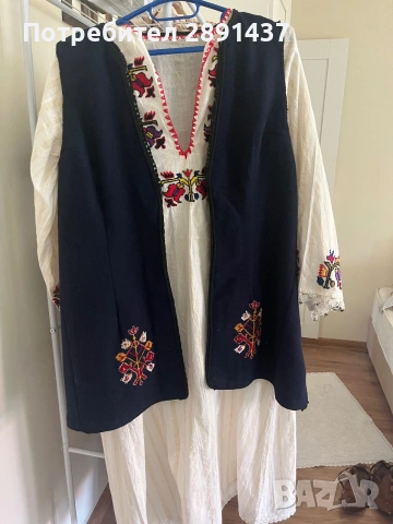 Аба, кошуля , вълнена , ръчна бродерия с вълнени конци