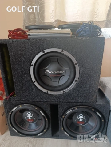 Бас 12 Pioneer + усилвател и кабели, снимка 5 - Тонколони - 54535389