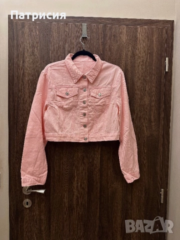 Чисто ново розово дънково яке, размер L, снимка 12 - Якета - 54031770