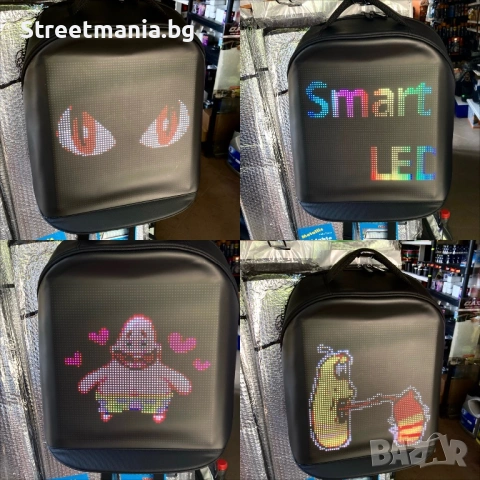 Смарт LED раница Wi-fi приложение Pixel ученическа, лед , мото мотор, снимка 9 - Раници - 54001845