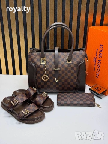 Louis Vuitton Нов Дамски Комплект Чехли Чанта Луи Витон Различни Модели , снимка 2 - Чехли - 55030831
