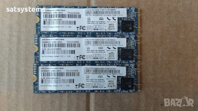 3 броя SSD SanDisk Z400s M.2 2280 128GB SD8SNAT-128G-1011 SATA 6.0Gbps, снимка 3 - Твърди дискове - 47864703