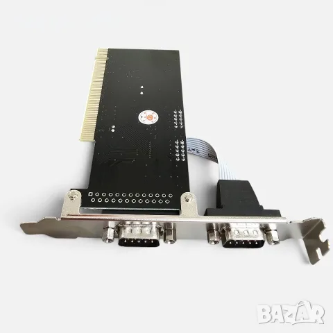 Ком порт 2 Ports PCI към COM 9Pin Serial Port RS232 Card Adapter /Слим, снимка 4 - Части за лаптопи - 40248255