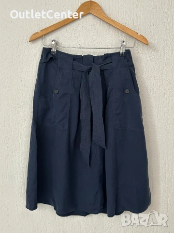 Нова тъмносиня пола с колан Tom Tailor, снимка 2 - Поли - 53983486