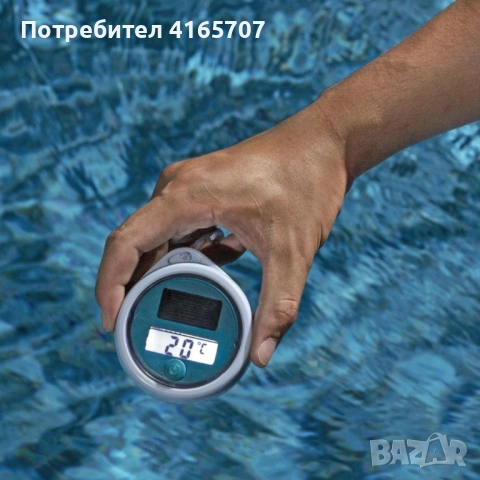 Плаващ соларен дигитален термометър за басейн с LCD дисплей и прецизно измерване от 0°C до 50°C