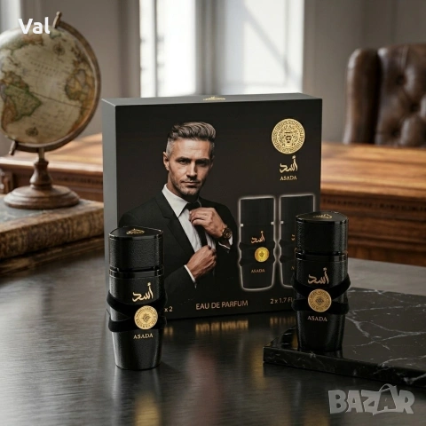 Мъжки комплект парфюми Asada, 2х50мл, EDP – Интензивен кехлибарен аромат за мъже, снимка 6 - Мъжки парфюми - 53968355