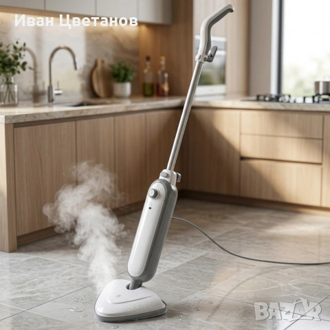 Мощен парен моп 1300W – дълбоко почистване, 25 г/мин пара и приставка за килими